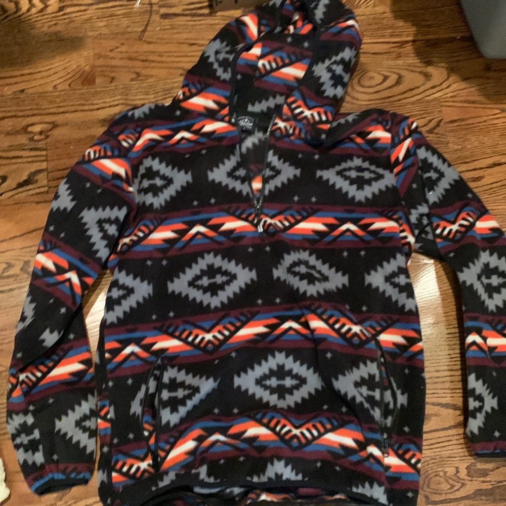 Original Deluxe Apparel Collection Fleece Hoodie in Aztec Print with pockets